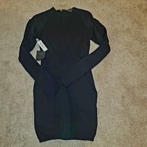 Aritzia Talula Sculpted Knit Dress Black S